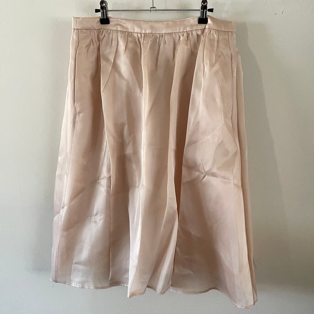 J. Crew Collection Womens 10 Silk Lined Silk Pleated Midi Skirt Pink HO17 NWT